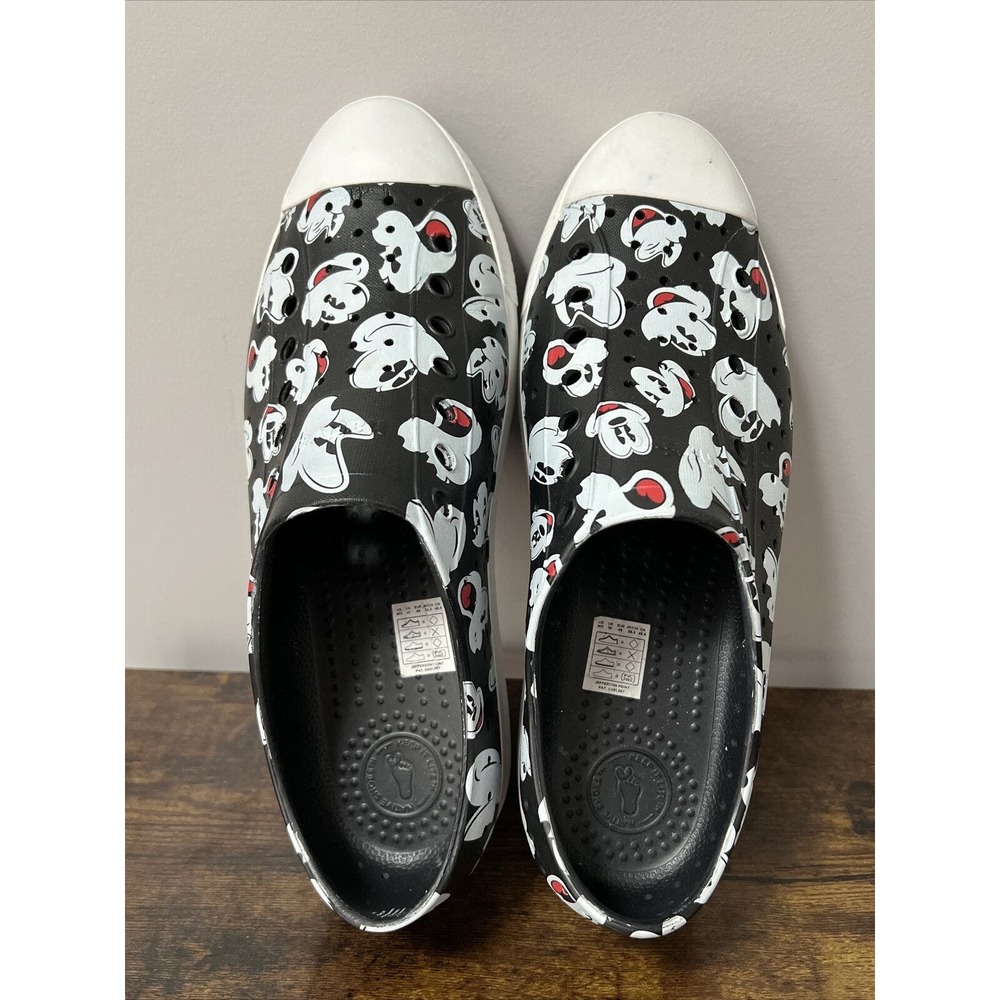 DISNEY Native Jefferson Mickey Mouse Shoes Mens 11 Black Slip On Clogs Slides - Picture 7 of 8
